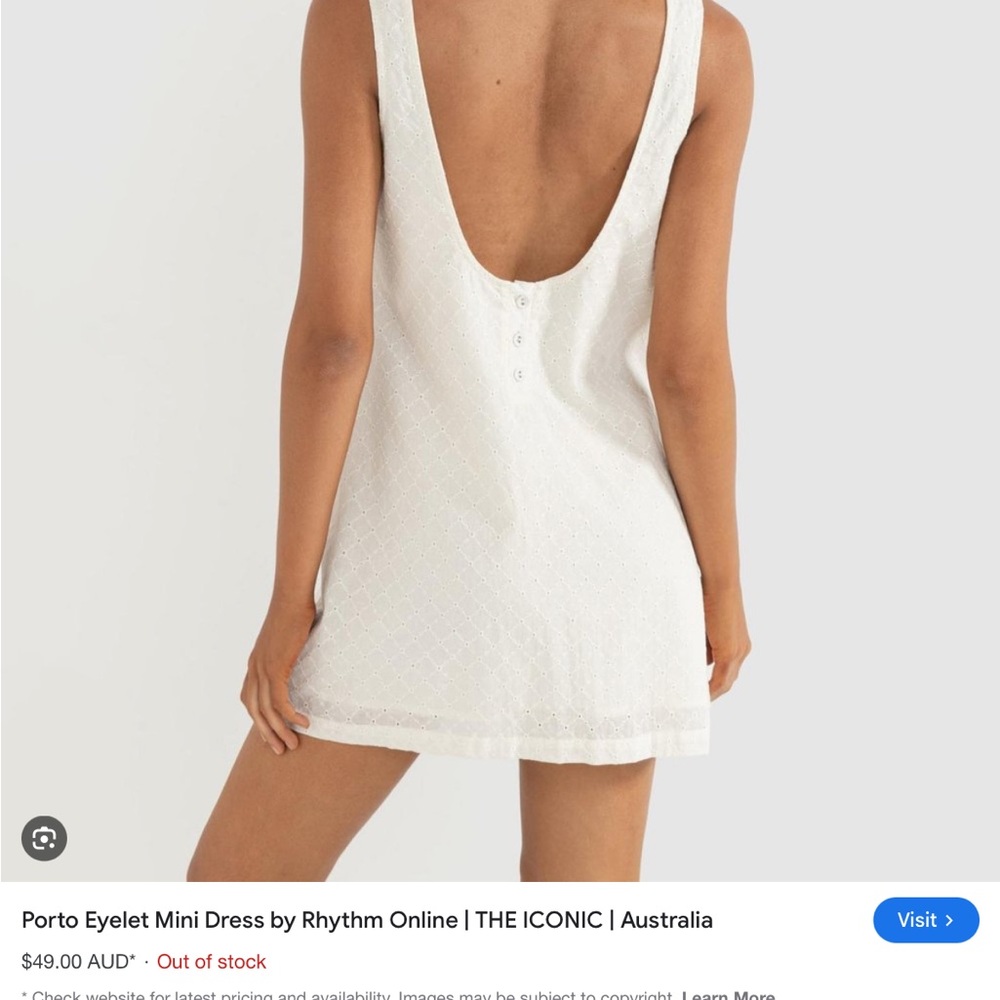 Rhythm Porto Eyelet Mini Dress SOLD OUT NWT - Picture 2 of 6